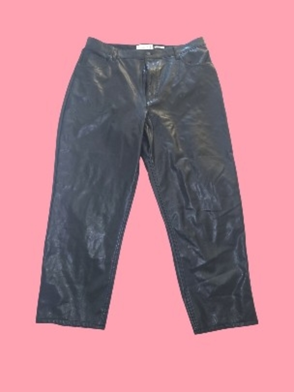 All Saints Black Straight Faux-Leather Jeans